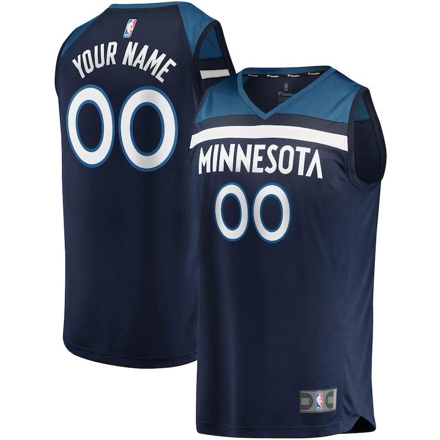 Men Minnesota Timberwolves Fanatics Branded Navy Fast Break Custom Replica NBA Jersey->customized nba jersey->Custom Jersey